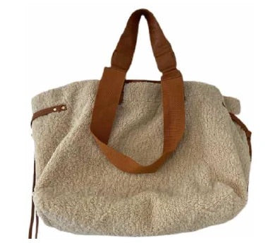 Sherpa Cinched Tote - Camel