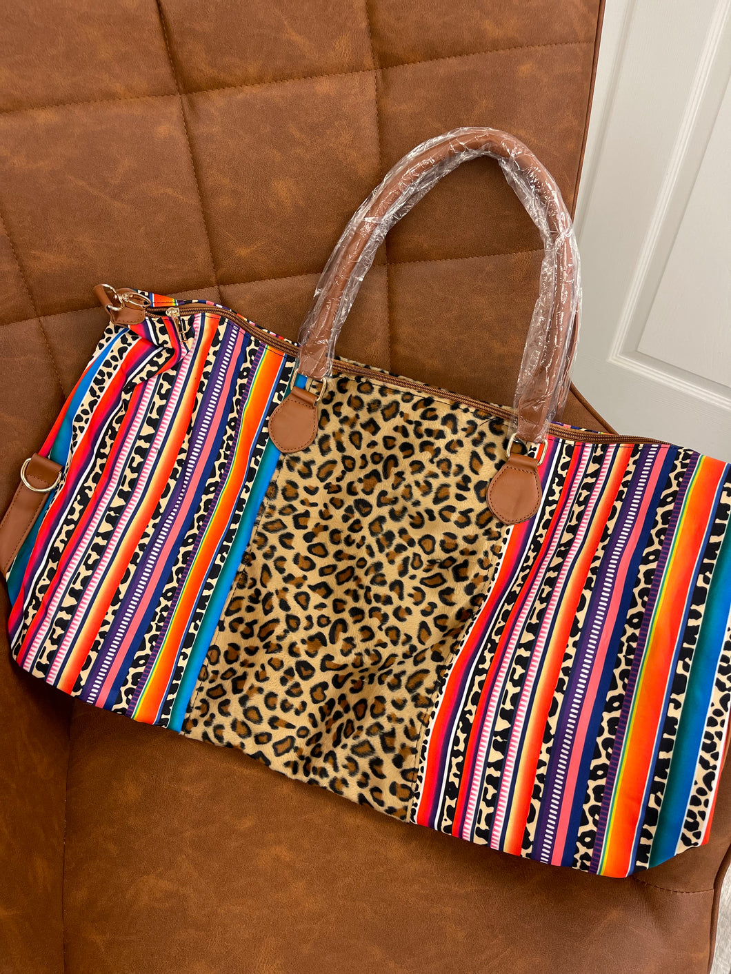 Serape Cheetah Weekender Bag